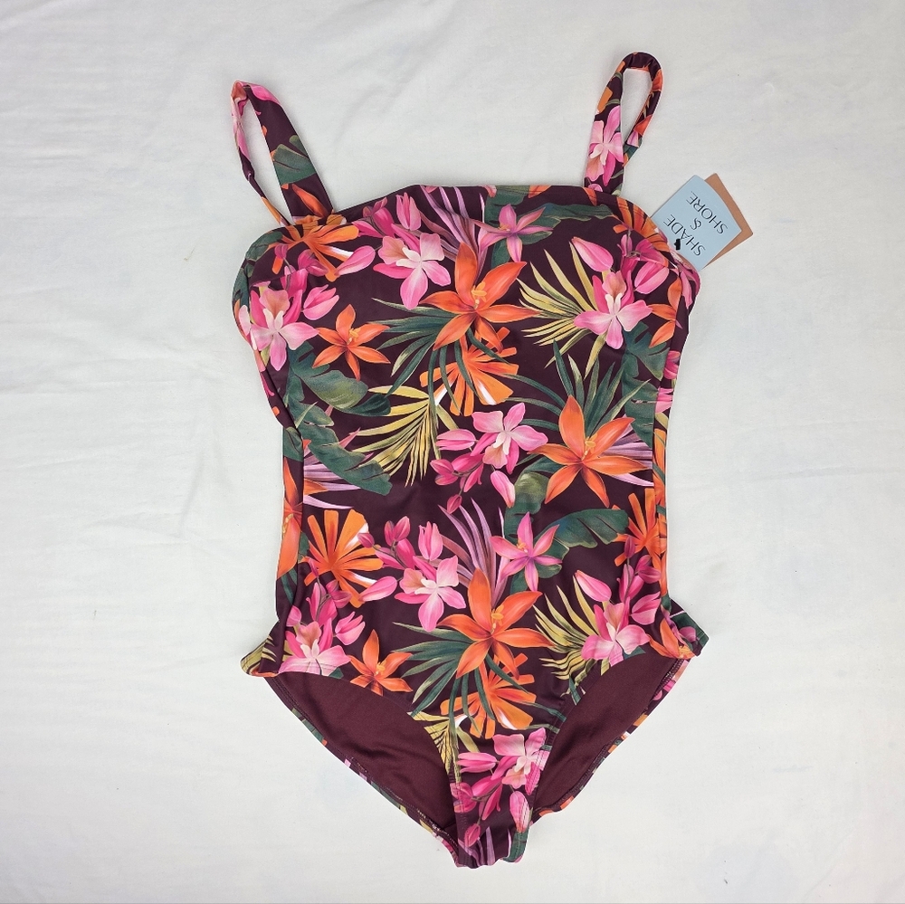 Tropical One-Piece Swimsuit Med Full Coverage Coconutgirl Resort Wear NWT